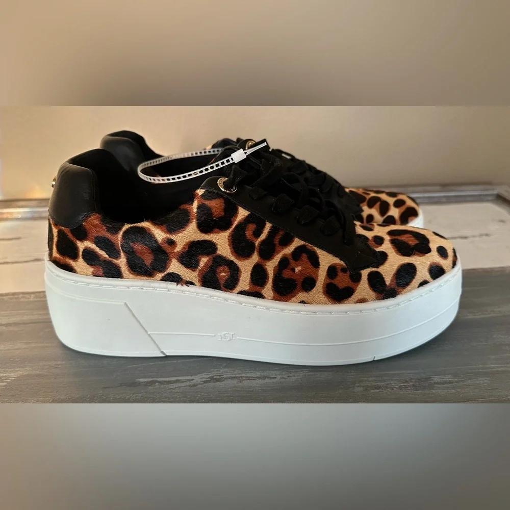 Dune London EPISODE - LEOPARD Lace‎ up Flatform Sneakers - Size Euro 39- US 9